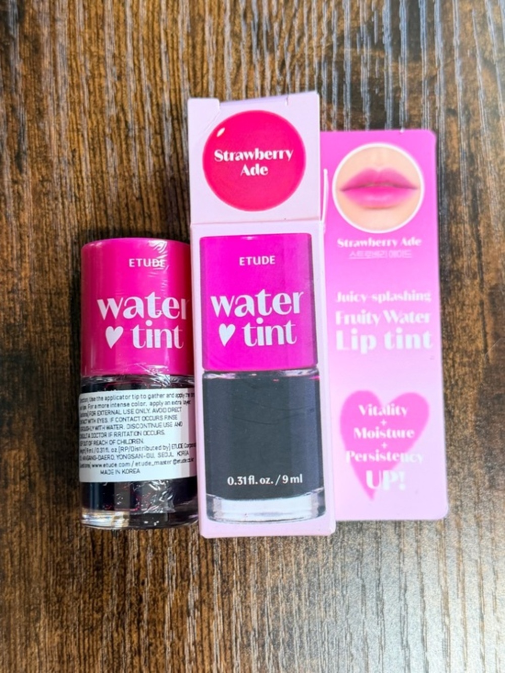 Etude Water Tint Lip Tint — Strawberry Ade (Pink)